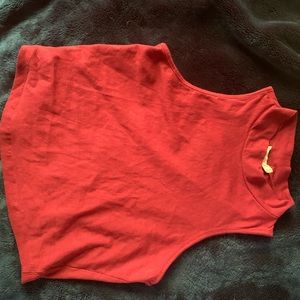 CROP MAROON MOCKNECK TOP